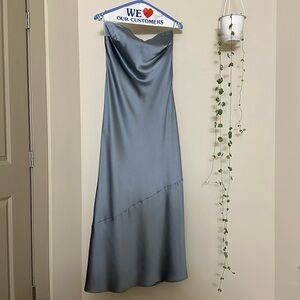 Revelry Leo Satin French Blue Dress